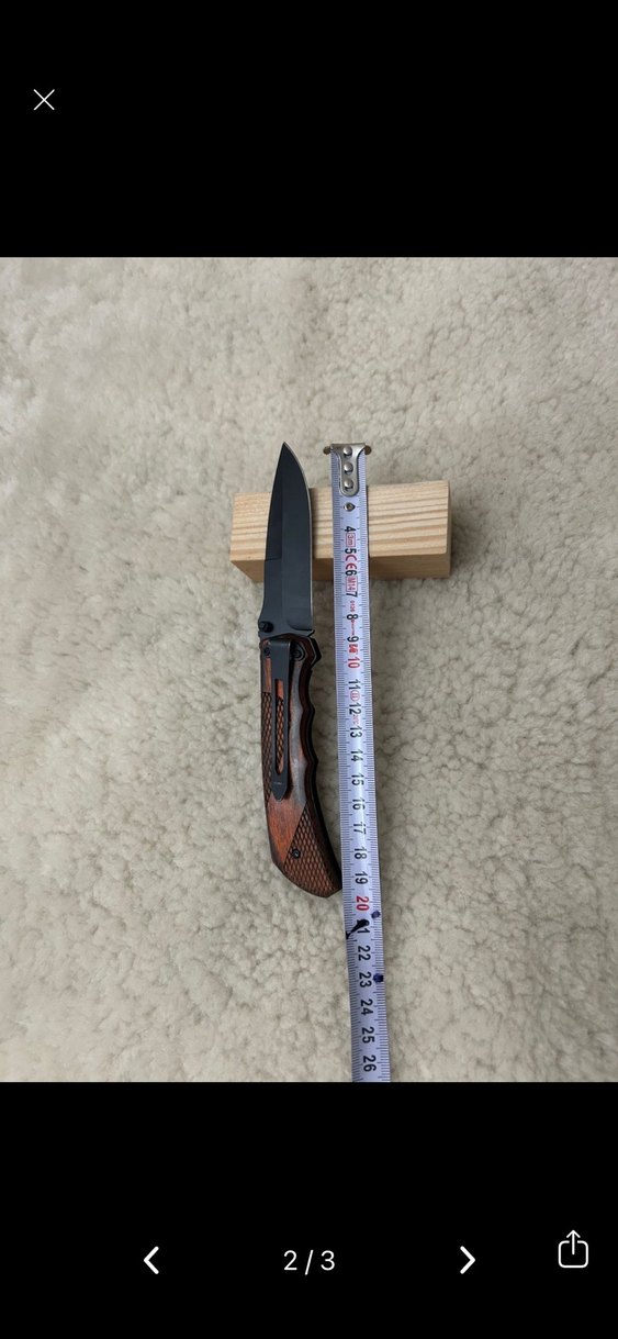 Kahverengi Ahşap Saplı Siyah Bıçak - Görsel 2
