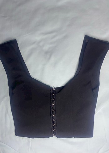 Siyah Gotik V Yakalı Kadın Büstiyer - Görsel 3