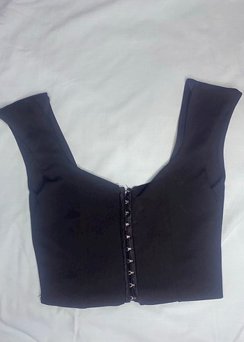 Siyah Gotik V Yakalı Kadın Büstiyer - Görsel 2