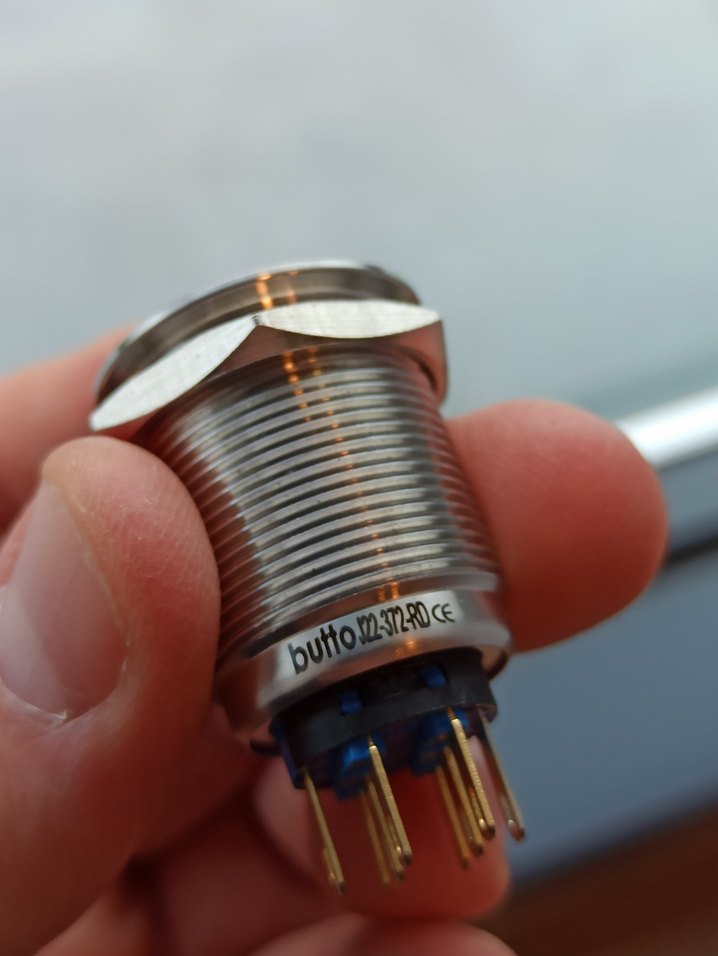 J22-372-RD IP67 6-24VDC METAL(ÇELİK) KIRMIZI IŞIKLI KALICI BUTON - Görsel 2