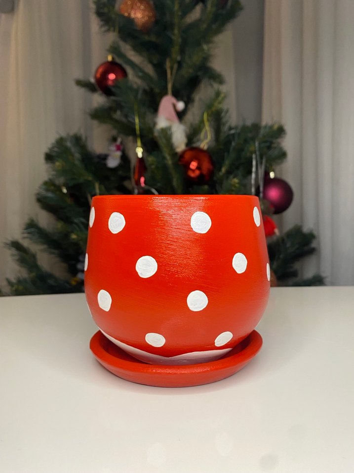 El Yapımı Boyama Toprak Saksı | Dekoratif Çiçek Saksısı - Görsel 3