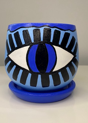 Mavi Nazar Temalı Saksı - Görsel 2