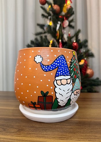 El Yapımı Boyama Toprak Saksı | Dekoratif Çiçek Saksısı - Görsel 4