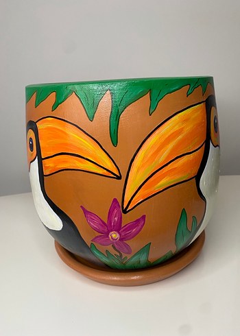 Tukan Kuşlu Saksı - Görsel 2