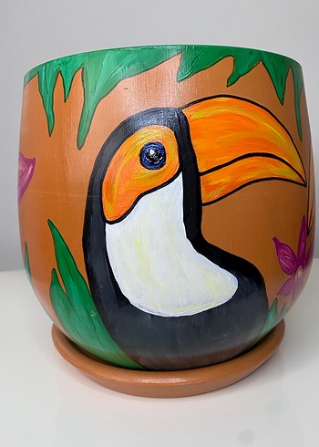 Tukan Kuşlu Saksı - Görsel 3