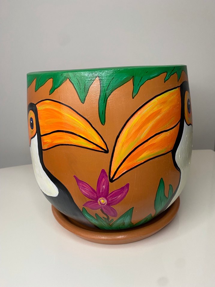 Tukan Kuşlu Saksı - Görsel 2