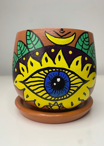 Nazar Gözlü Saksı - Görsel 3