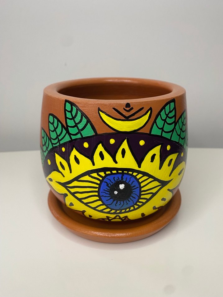 Nazar Gözlü Saksı - Görsel 2