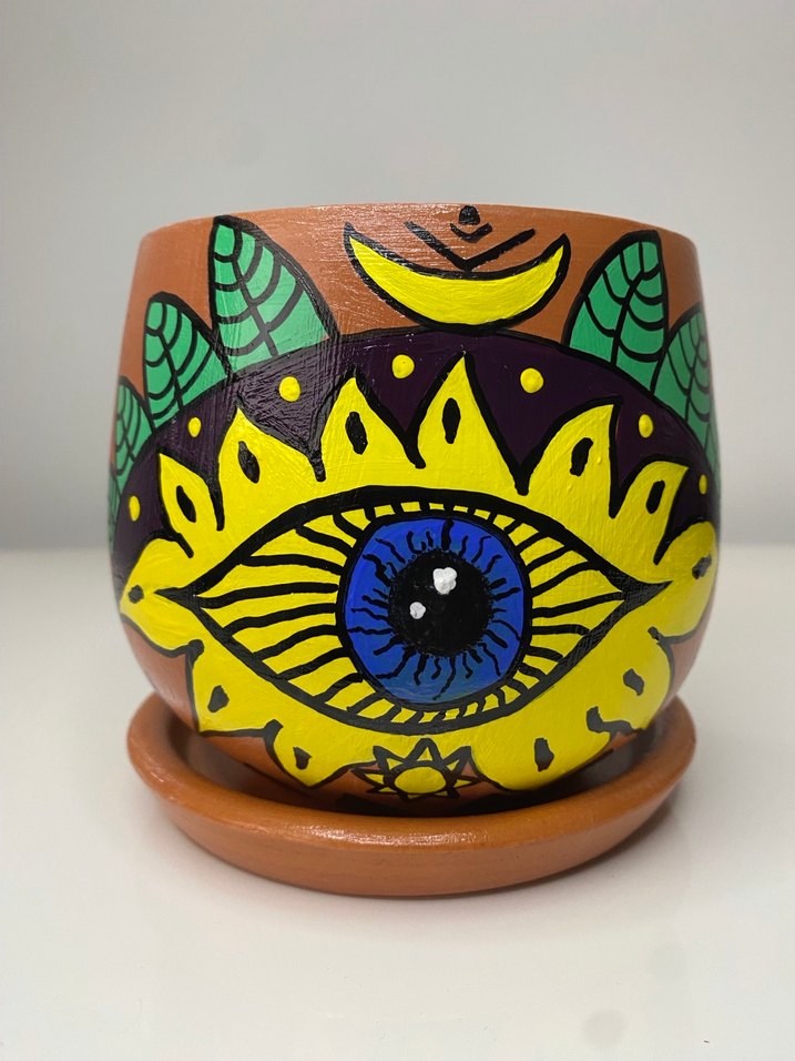 Nazar Gözlü Saksı - Görsel 3