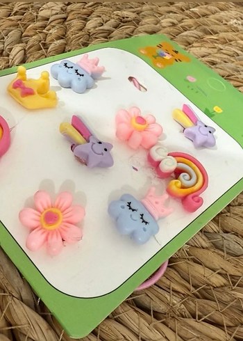 Pastel Renkli lastikli Çocuk Toka Seti - Görsel 2