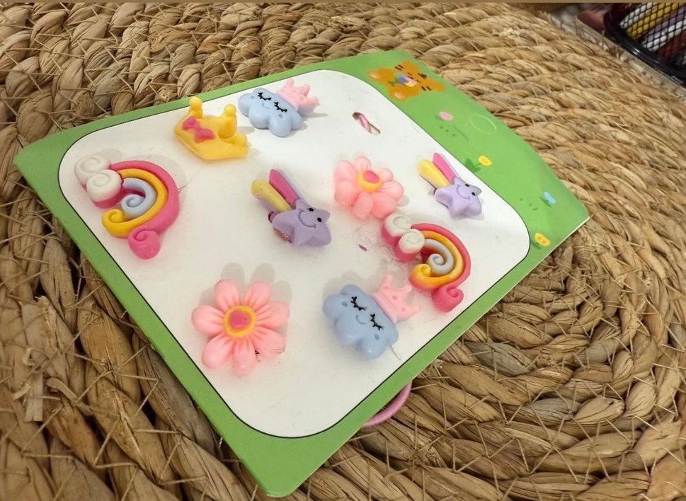 Pastel Renkli lastikli Çocuk Toka Seti - Görsel 2