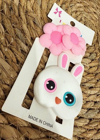 Beyaz tavşan model pens toka set - Görsel 2