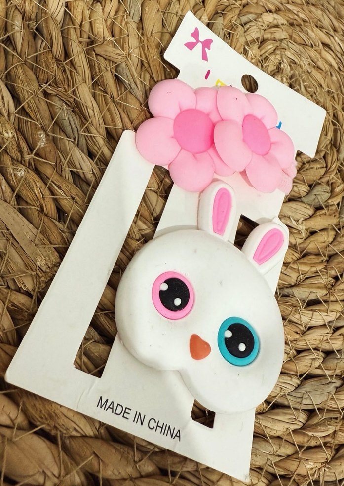 Beyaz tavşan model pens toka set - Görsel 2