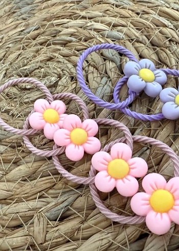 Papatya Desenli Elastik Çocuk Saç Lastiği - Görsel 4