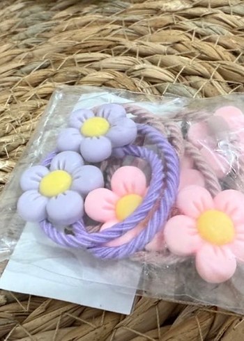 Papatya Desenli Elastik Çocuk Saç Lastiği - Görsel 3