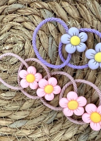 Papatya Desenli Elastik Çocuk Saç Lastiği - Görsel 2