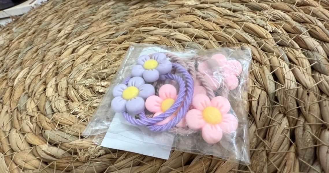 Papatya Desenli Elastik Çocuk Saç Lastiği - Görsel 3