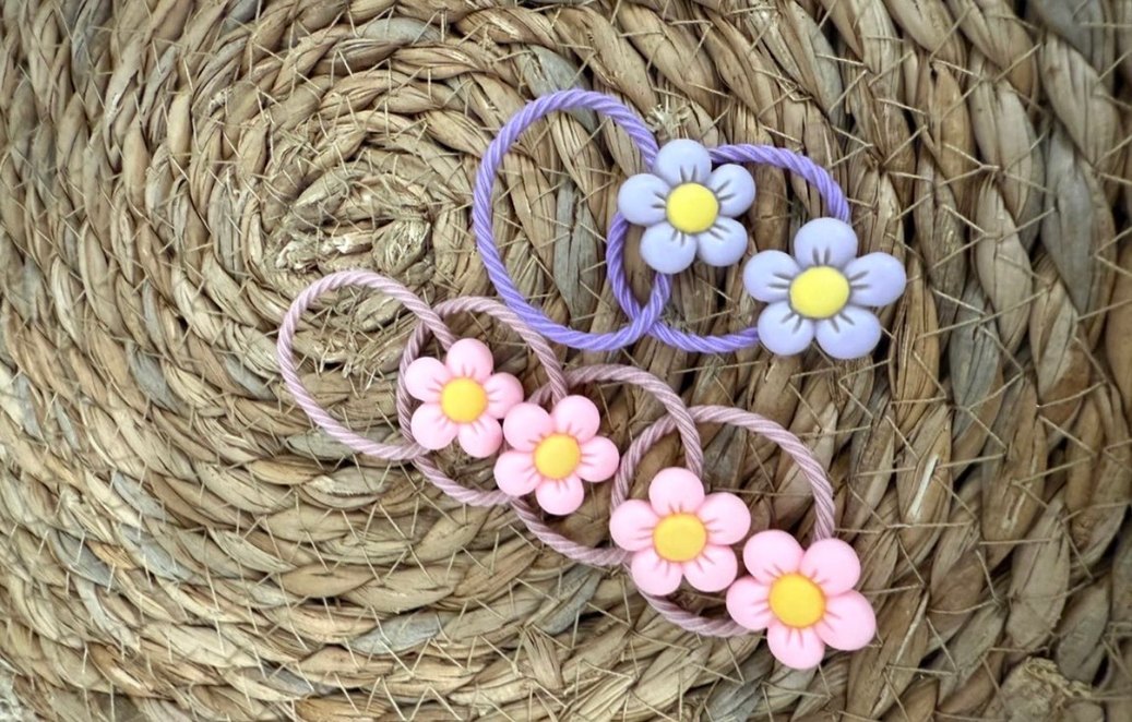 Papatya Desenli Elastik Çocuk Saç Lastiği - Görsel 2