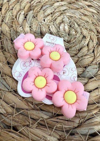 Pembe çiçekli pens toka - Görsel 2