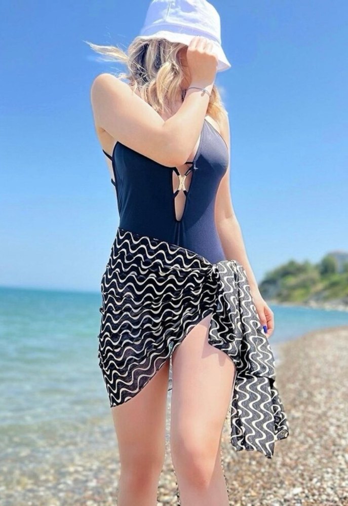 Zebra Desenli Plaj Pareo - Görsel 2