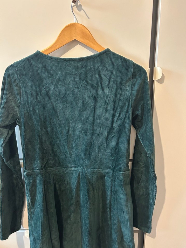 Kadın Yeşil Midi Süet Elbise - Görsel 5