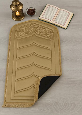 İşlemeli Camel Renkli Konvansiyonel Seccade - Görsel 2