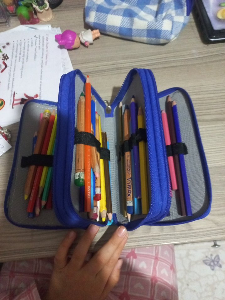 Çok Bölmeli Renkli Mavi Çocuk Kalem Çantası - Görsel 4