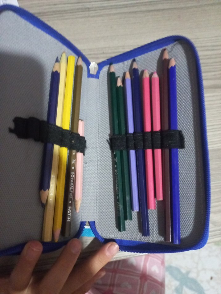 Çok Bölmeli Renkli Mavi Çocuk Kalem Çantası - Görsel 3