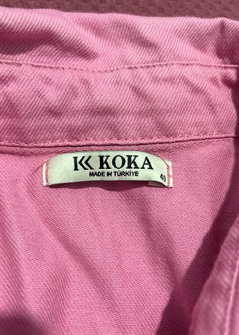 Pembe Keten Mini Tulum Düğmeli - Görsel 3