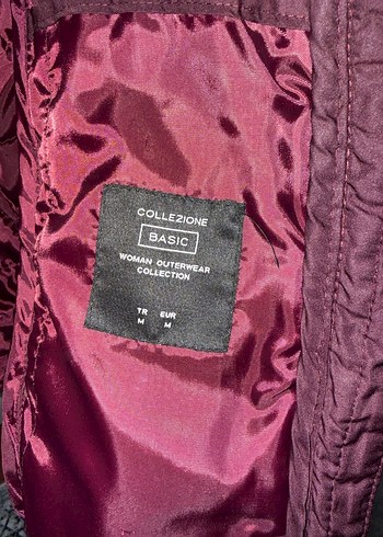 Bordo Kapüşonlu Fermuarlı Kadın Ceket - Görsel 2