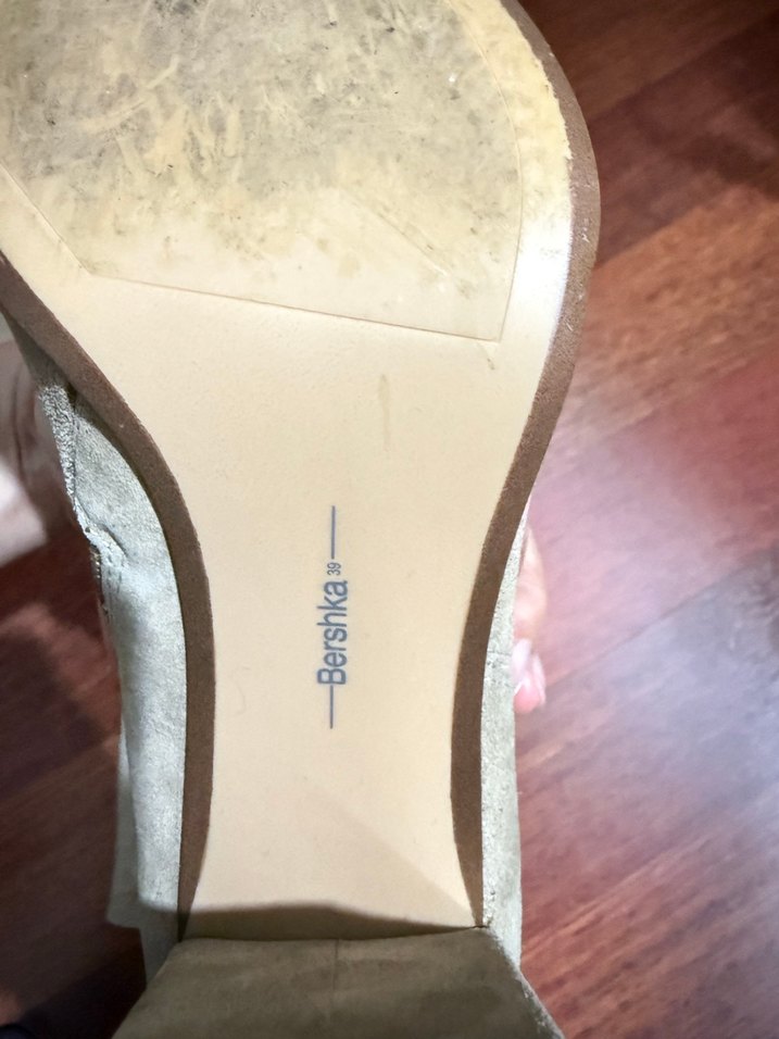 Bej Süet kalın Topuklu Bot - Görsel 3