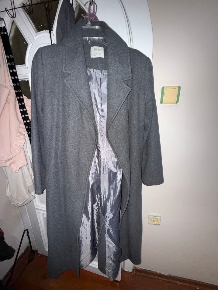 Gri Kuşaklı Uzun Kaban - Görsel 3