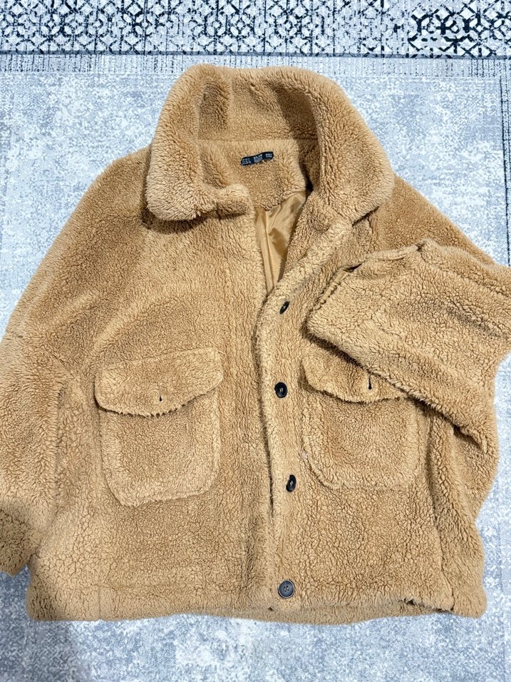 Kahverengi Peluş Kadın Ceket - Görsel 2