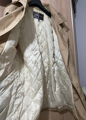 Bej erkek Midi Trençkot Düğmeli - Görsel 4