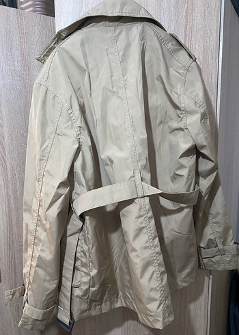 Bej erkek Midi Trençkot Düğmeli - Görsel 2