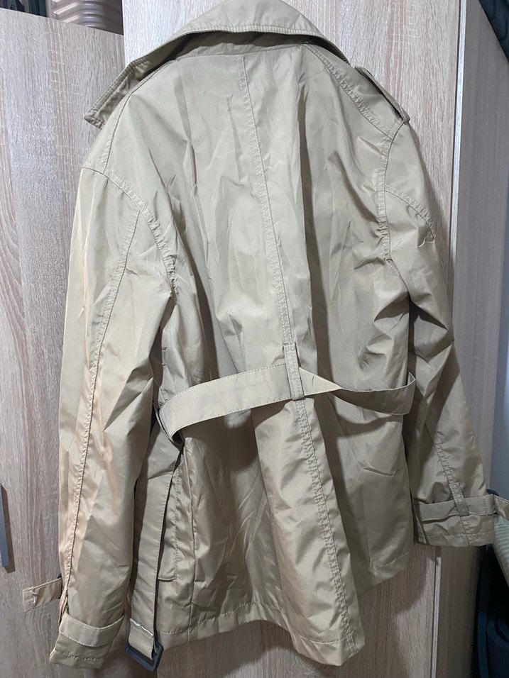 Bej erkek Midi Trençkot Düğmeli - Görsel 2