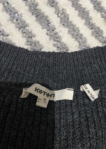 Gri V Yakalı Örgü Kadın Kazak - Görsel 2