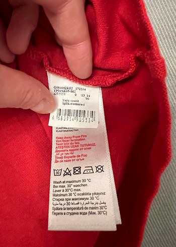 Kız Çocuk Kırmızı Polo Yaka Uzun Kollu Tişört 12-13 orijinal - Görsel 3