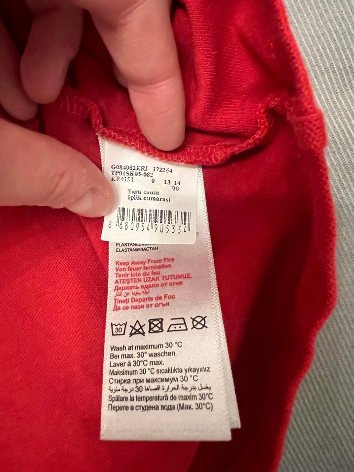 Kız Çocuk Kırmızı Polo Yaka Uzun Kollu Tişört 12-13 orijinal - Görsel 3