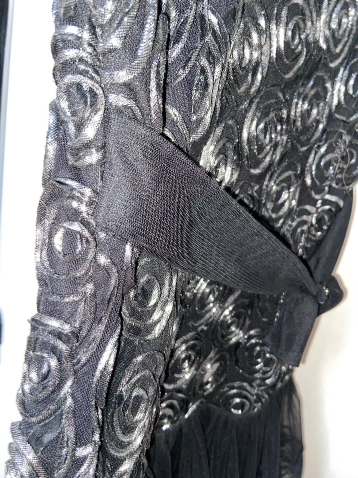 Siyah Straplez Gotik Midi Elbise - Görsel 5