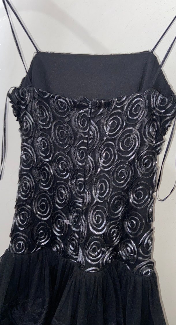 Siyah Straplez Gotik Midi Elbise - Görsel 2