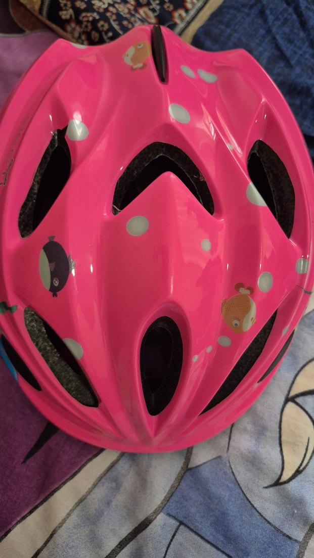 Renkli Baskılı Pembe Bisiklet Kaskı - Görsel 2