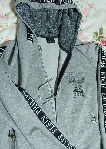 Gri Fermuarlı Yüksek Yaka bayan Sweatshirt - Görsel 5