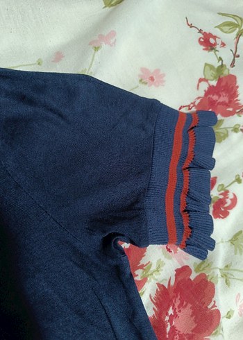 Lacivert Düğmeli Hamile Tişörtü - Görsel 2