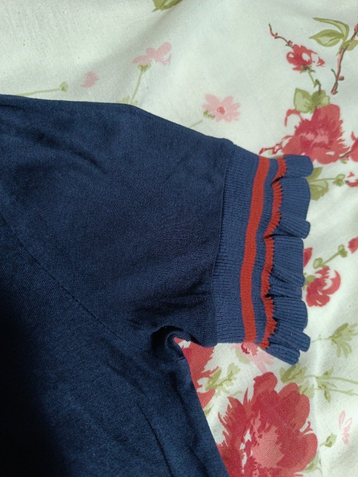 Lacivert Düğmeli Hamile Tişörtü - Görsel 2