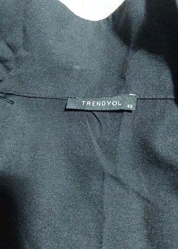 siyah Uzun Pamuklu ceket - Görsel 4