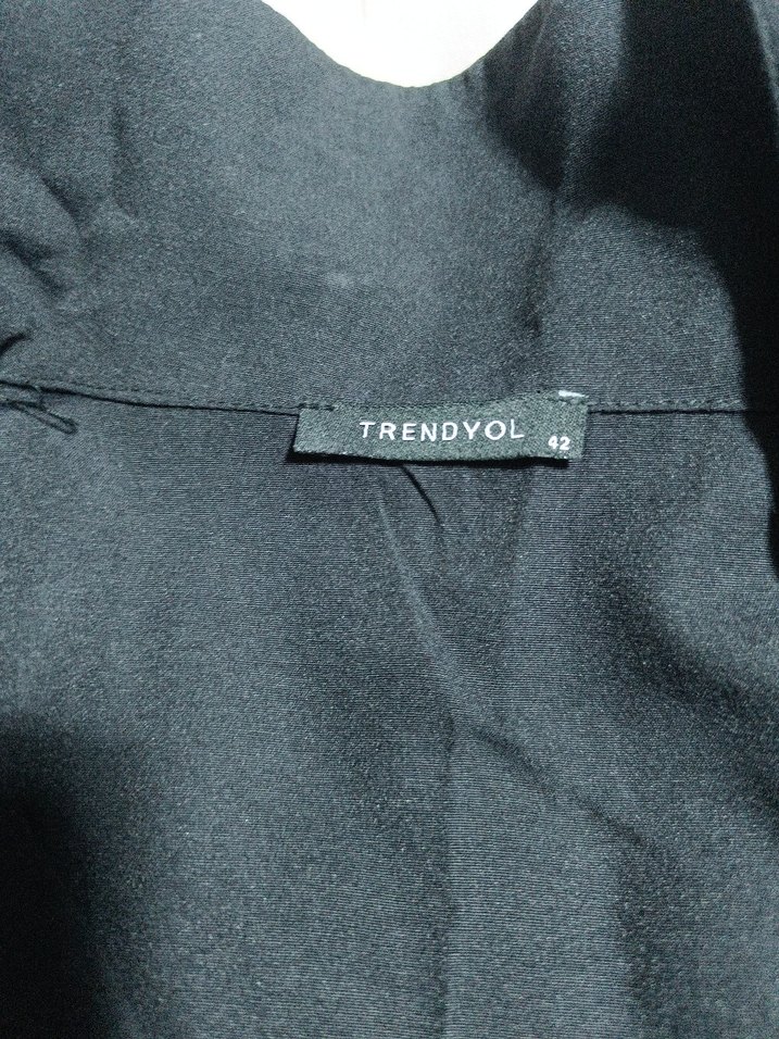 siyah Uzun Pamuklu ceket - Görsel 4