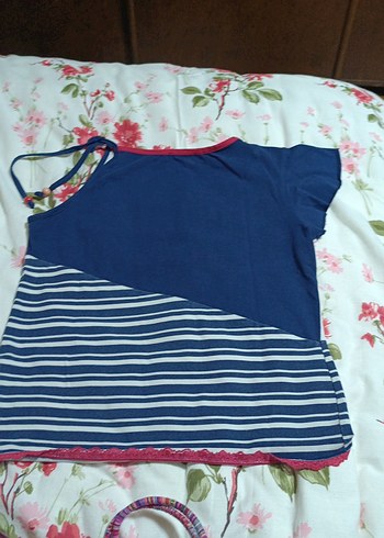 Renkli Baskılı Mavi Tişört. - Görsel 7