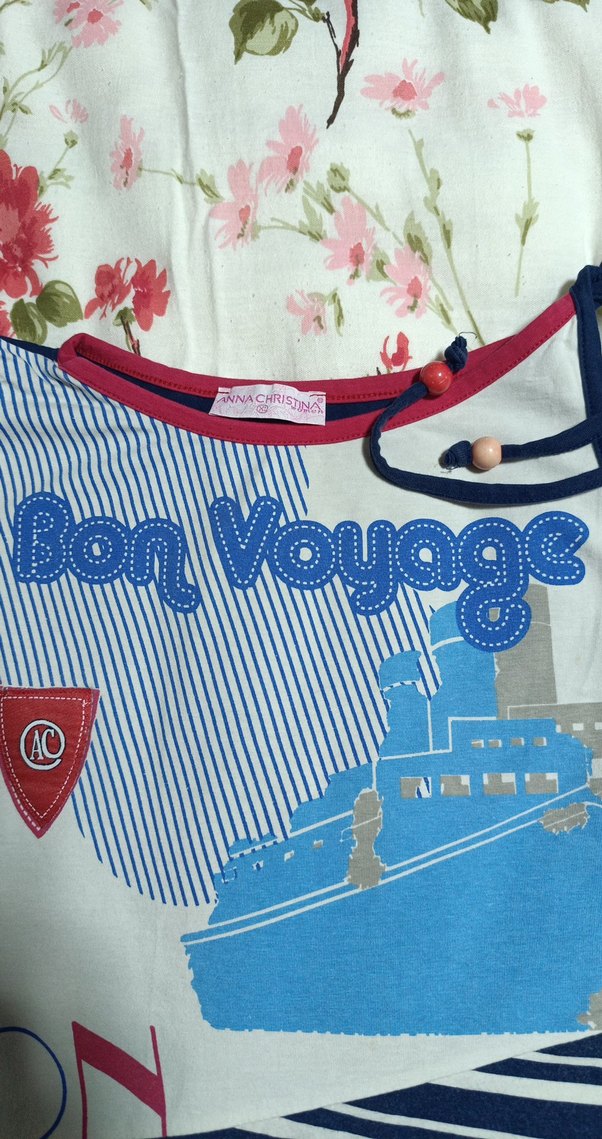 Renkli Baskılı Mavi  Tişört. - Görsel 3