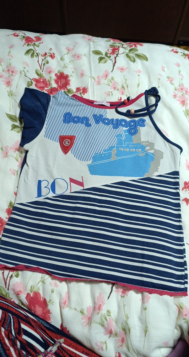 Renkli Baskılı Mavi  Tişört. - Görsel 5